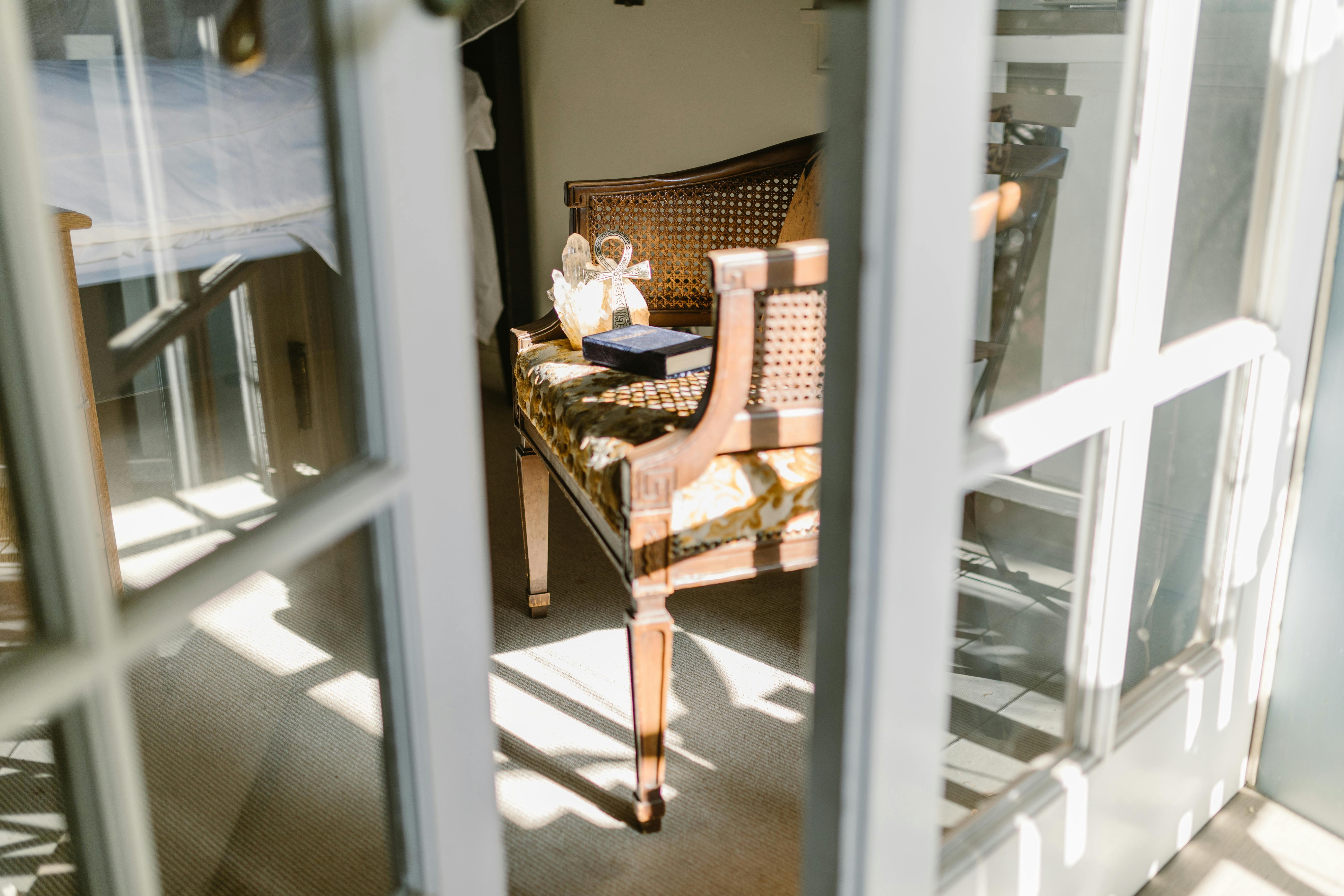 Serene meditation space with candles and spiritual items